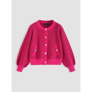 Cider Knit Check Round Neckline Cardigan Size OXL NWT